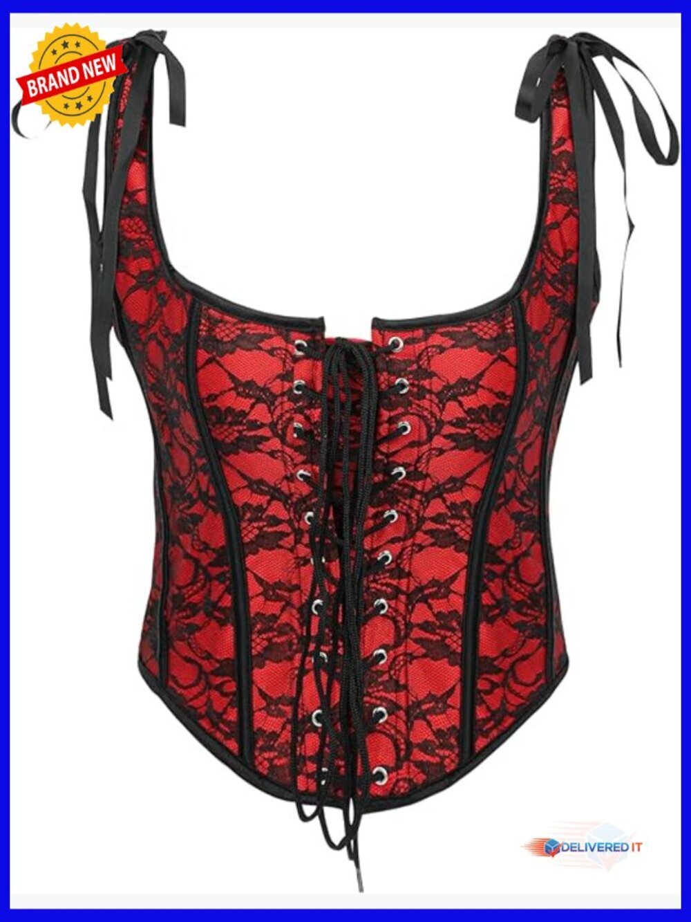 Women's Vintage Floral Corset Top Renaissance Vest Camisole Bustier